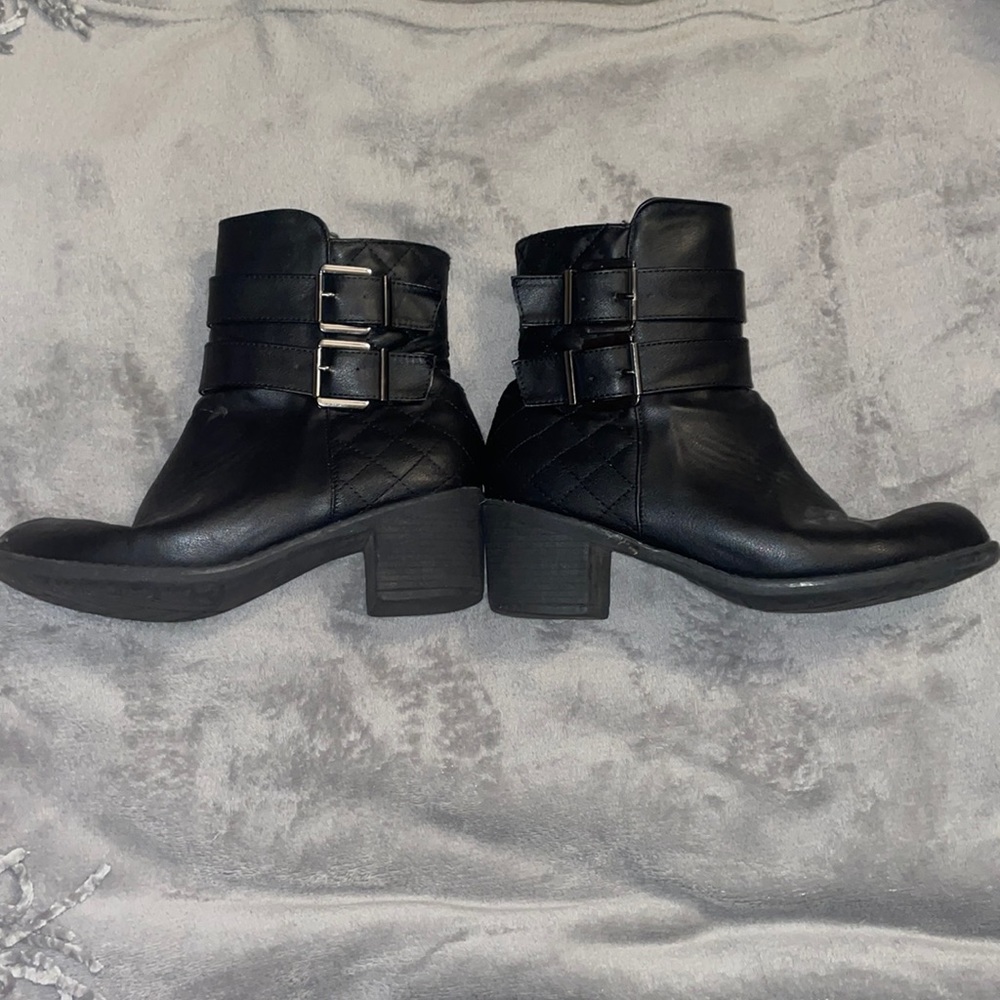Black Double Buckle Boots